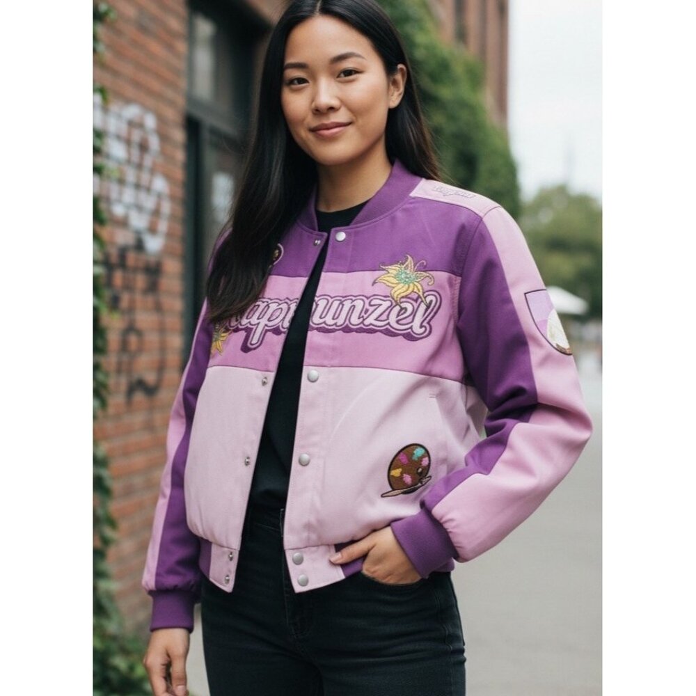 Disney Tangled Rapunzel Women's Cropped Moto Jacket Size 2X